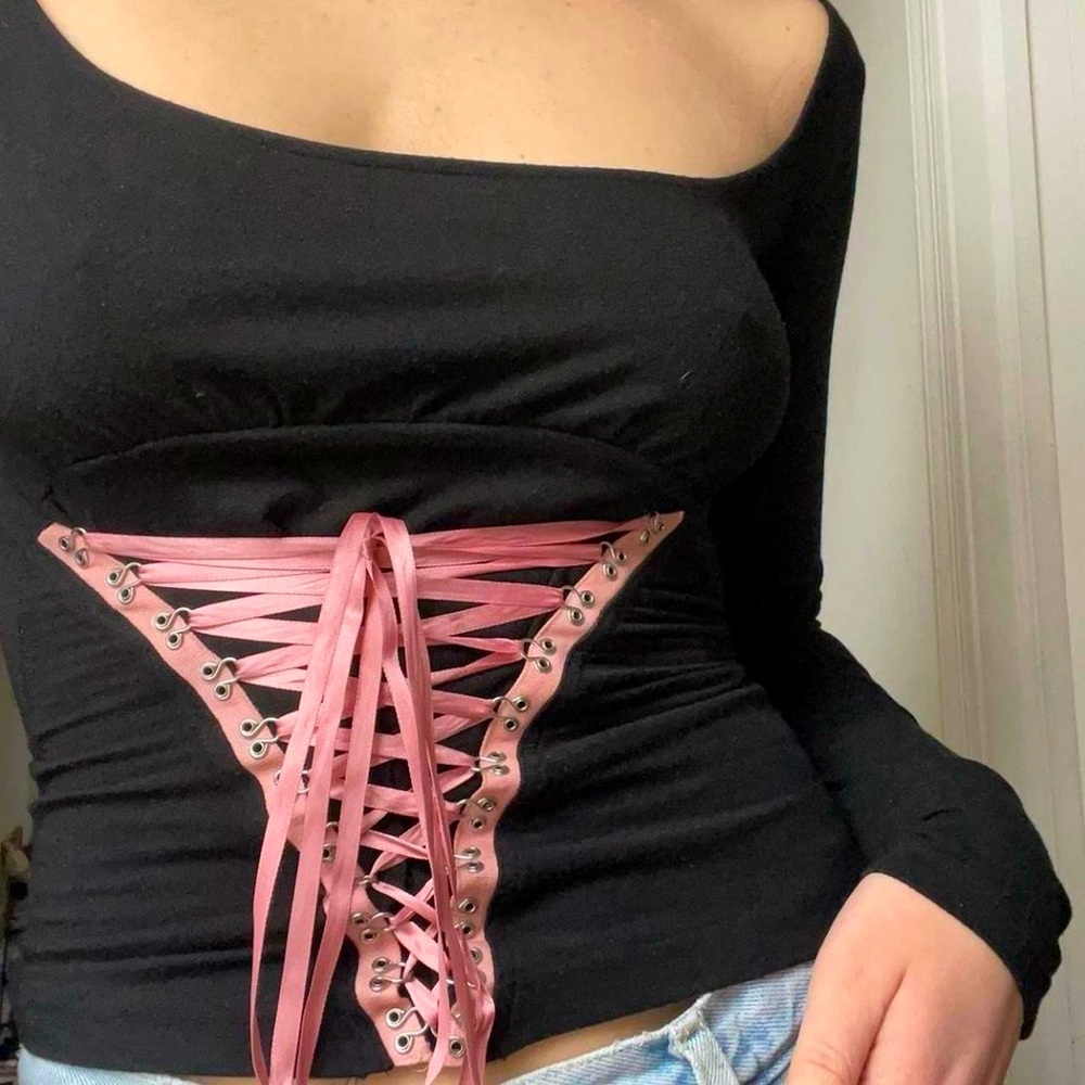 Blumarine ballet lace up top